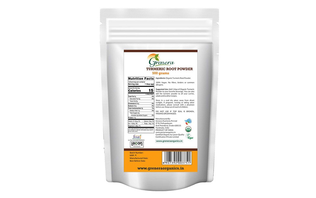 Grenera Turmeric Root Powder    Pack  500 grams